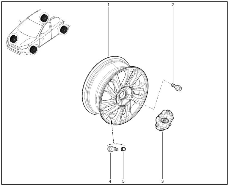 Диск колеса (литой) 15" АННА