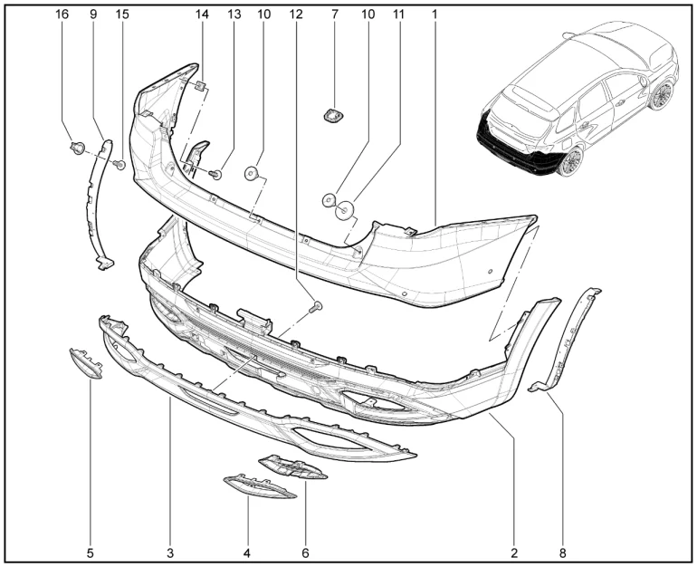 Бампер задний (FL)(Кросс)