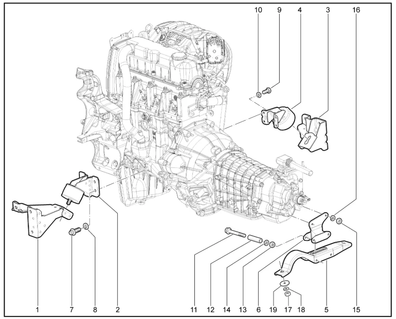 Подвеска двигателя (дв.1,8л. - P3P)