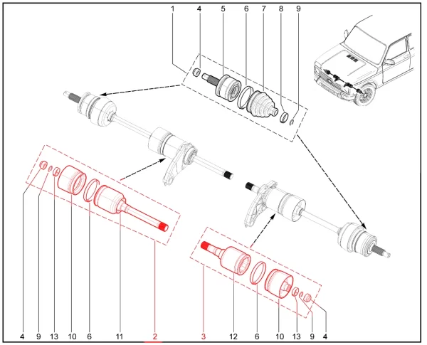 Комплект шарнира внутреннего для Lada Niva Legend, 4x4, Urban