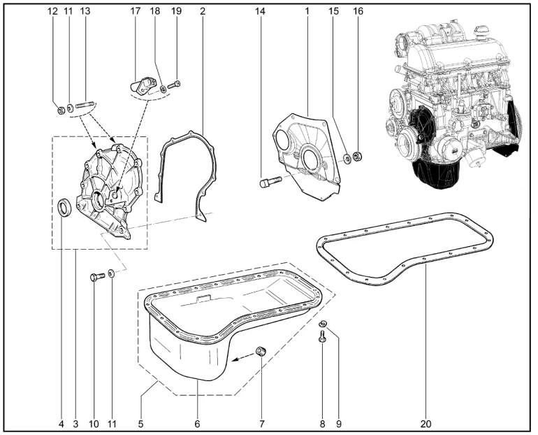 Картер масляный (дв.1,7л. - P3N)(XGL)