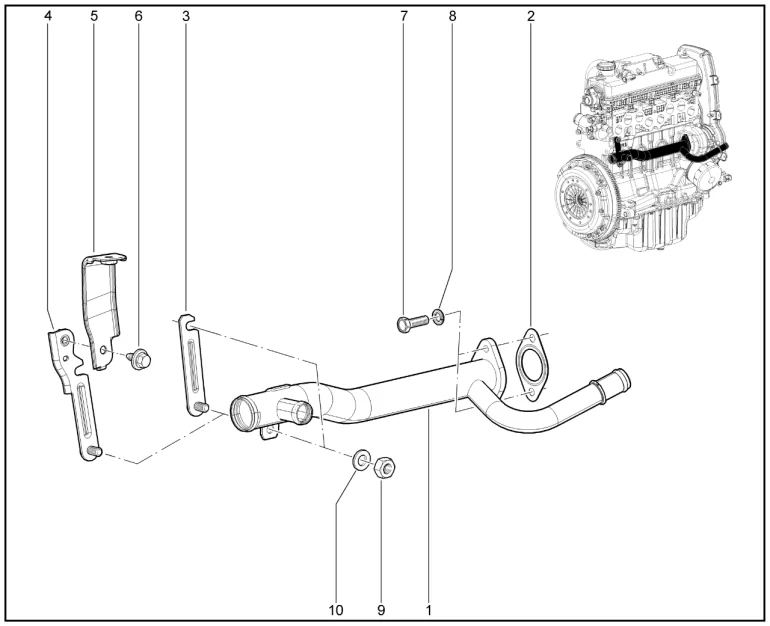 Труба подводящая насоса водяного (дв. 8 кл.)