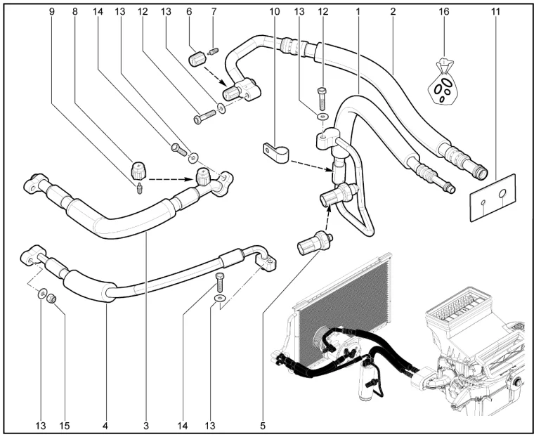 Трубопровод, шланги кондиционера