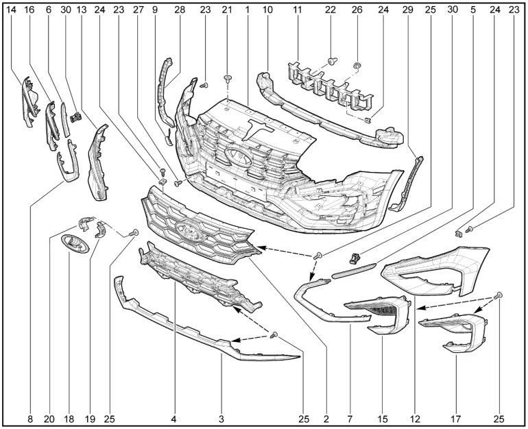 Бампер передний (FL)(Кросс)