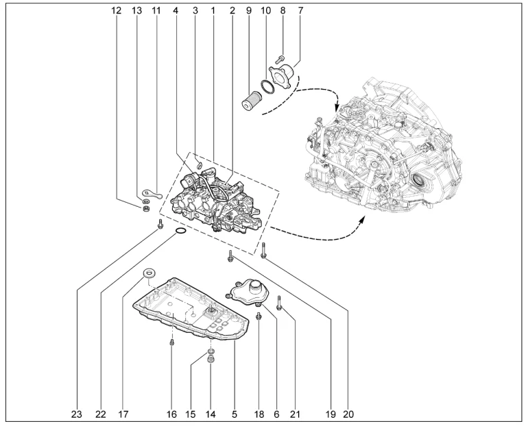 Детали КПП вариатор (для авто. с дв. P4M,P4P)