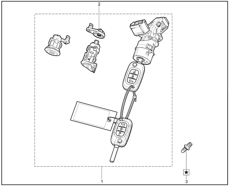 Выключатель зажигания (c цилиндром замка крышки багажника,EURO)