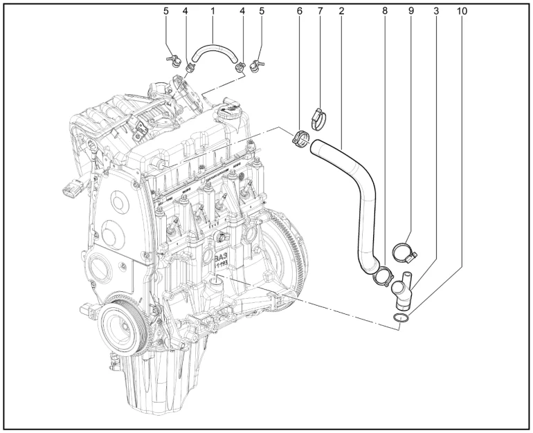 Вентиляция картера (дв.1,8л. - P3P)