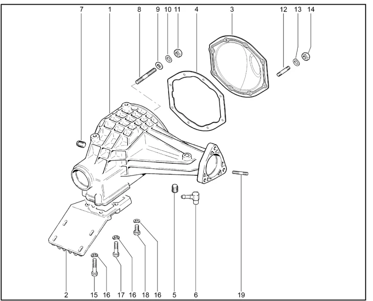 Картер и крышки редуктора переднего моста