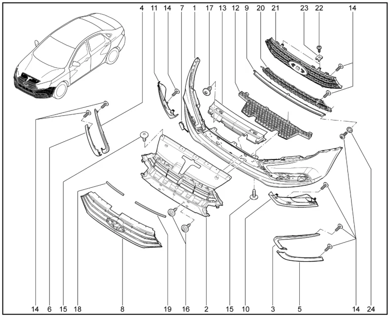 Бампер передний (Люкс, Супер люкс)