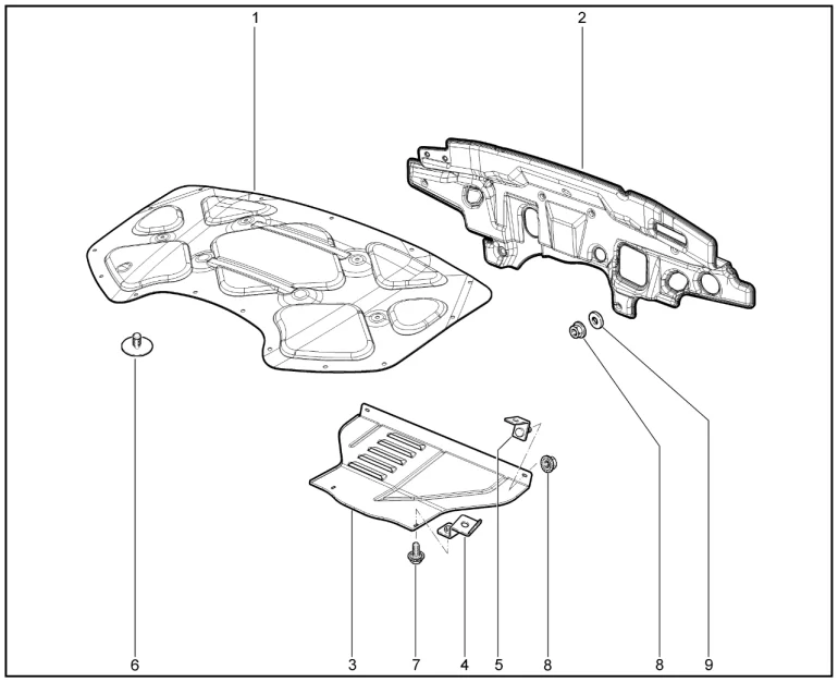 Обивки шумоизоляционные моторного отсека