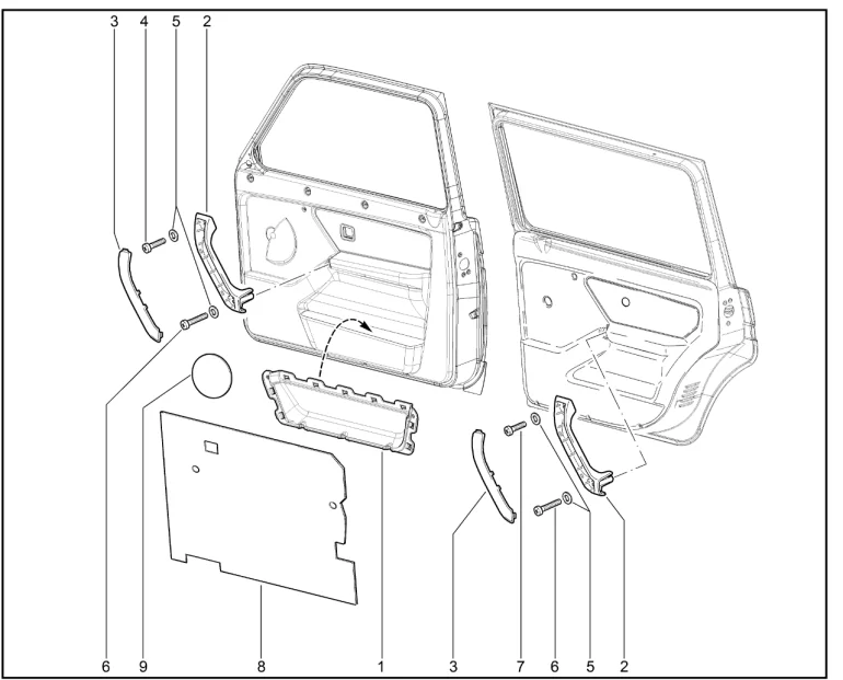 Элементы обивок дверей