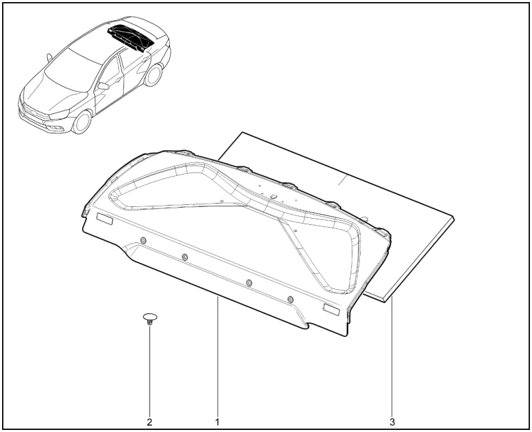 Полка багажника в сборе (седан)