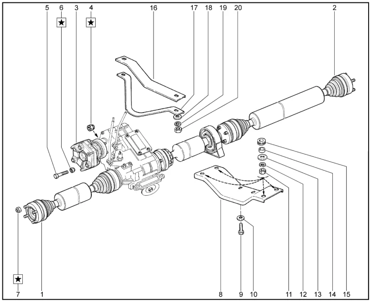 Привод коробки раздаточной и мостов (2131)
