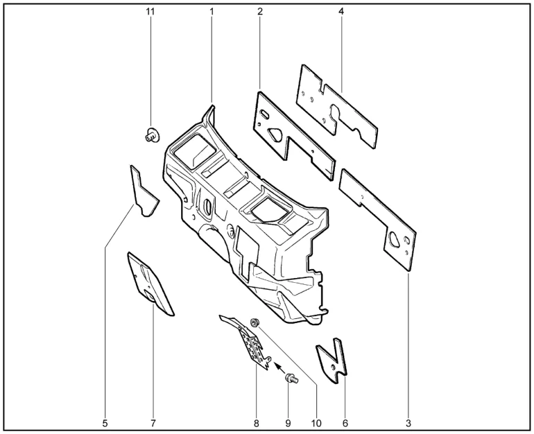Обивки шумоизоляционные щитка передка