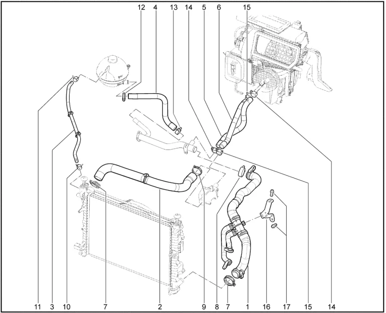 Шланги системы охлаждения двигателя (P4P + КПП вариатор)