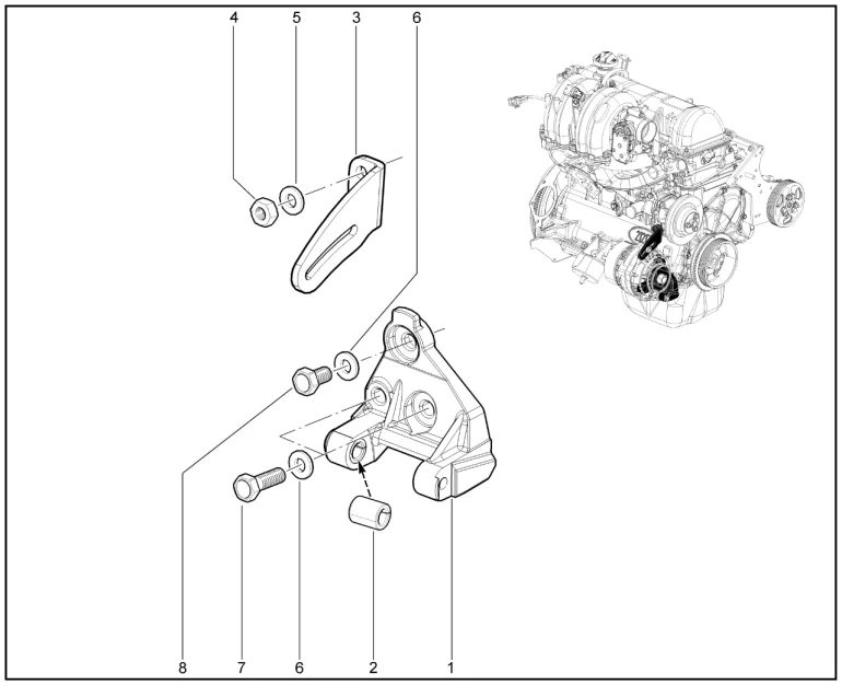 Кронштейн генератора (дв.1,7л. - P3N)(XGL)