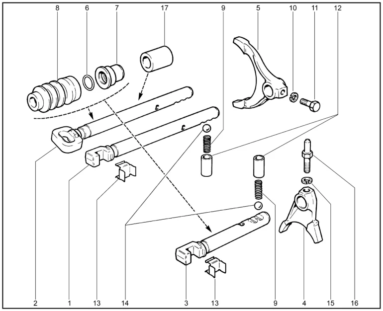 Механизм управления коробкой раздаточной