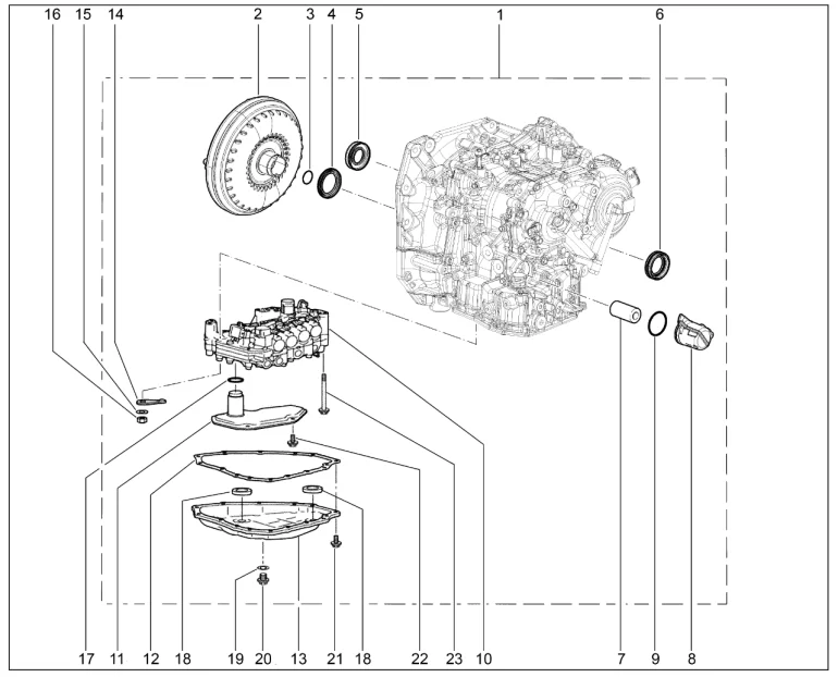 Детали КПП вариатор (для авто. с дв. H4M)