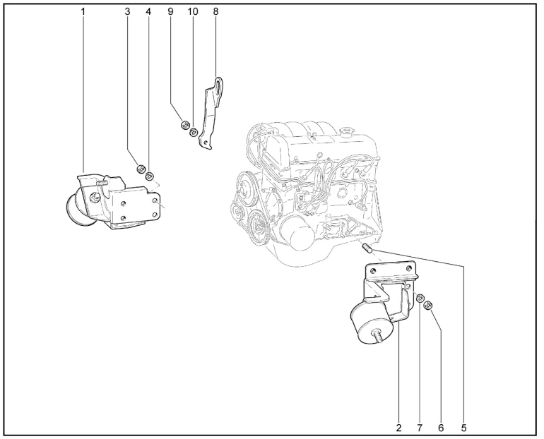 Кронштейн подвески на двигателе (дв.1,7л. - P3N)
