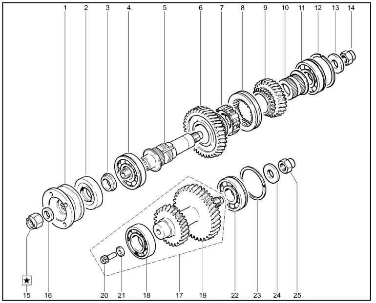 Шестерни коробки раздаточной
