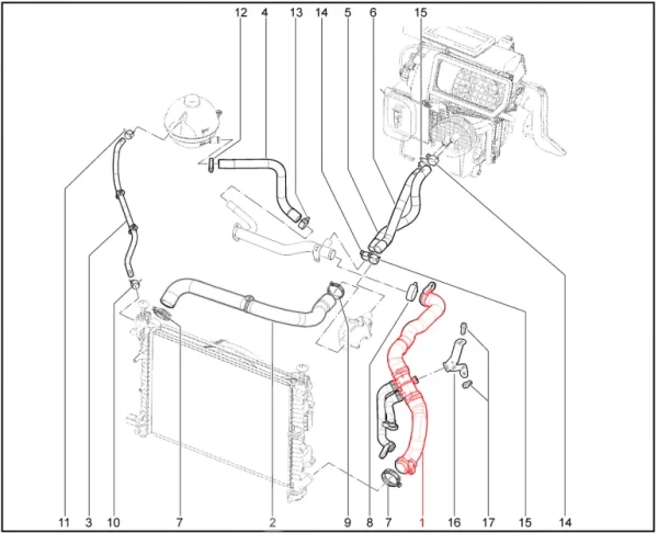 Отводящий шланг радиатора 8450160536 для Lada Iskra