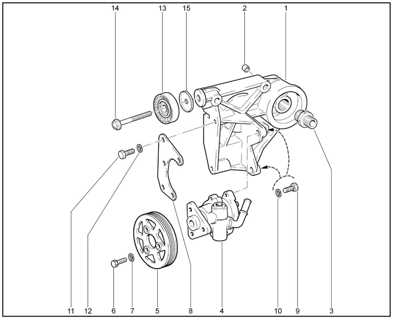 Насос гидроусилителя рулевого управления (деталировка)(дв.1,7л. - P3N)(XGM)