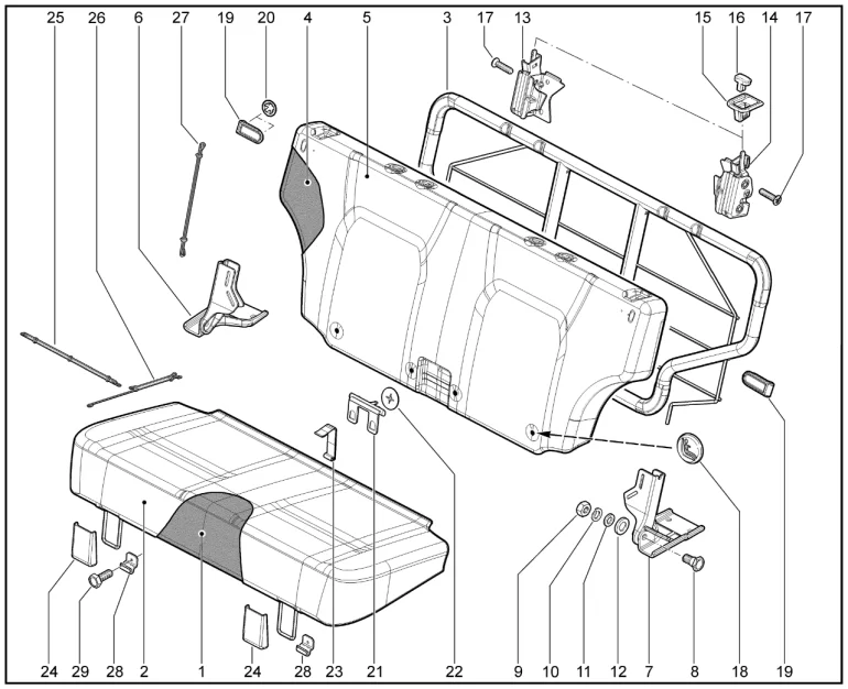 Каркас сиденья второго ряда (21214 M6.2)