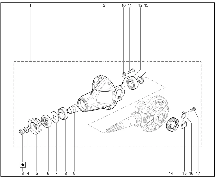 Редуктор заднего моста (деталировка)
