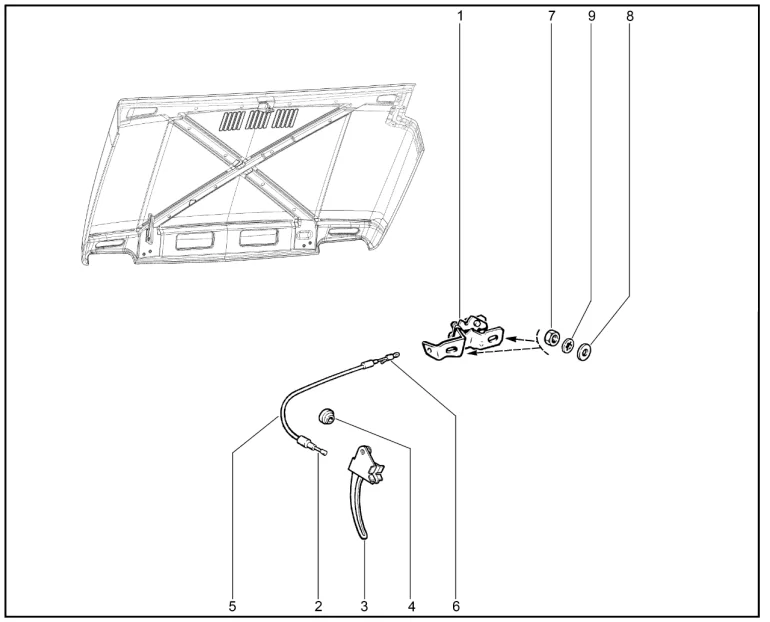 Привод открытия капота