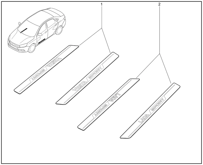 Накладки порогов (SPORT)