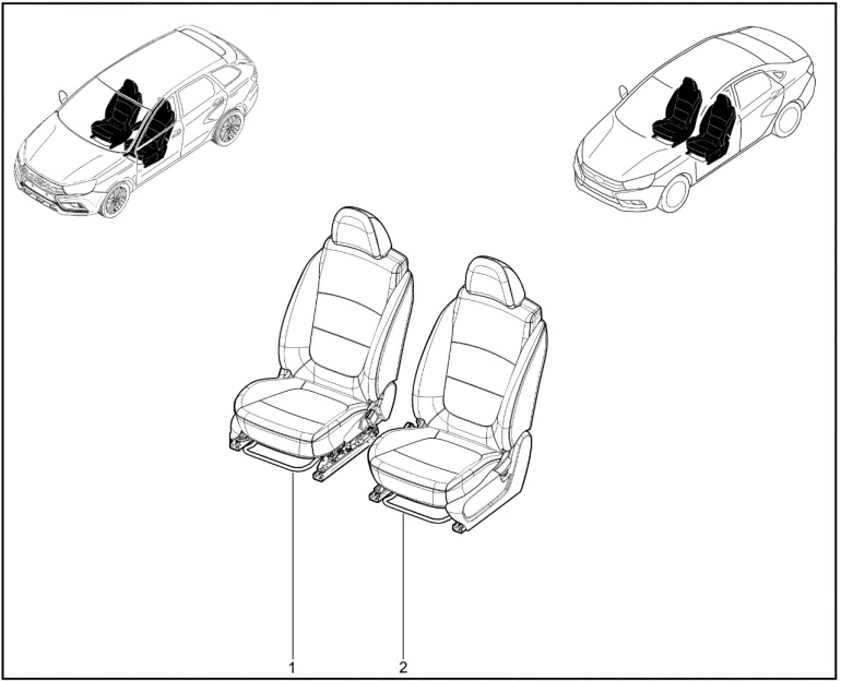 Сиденья передние в сборе