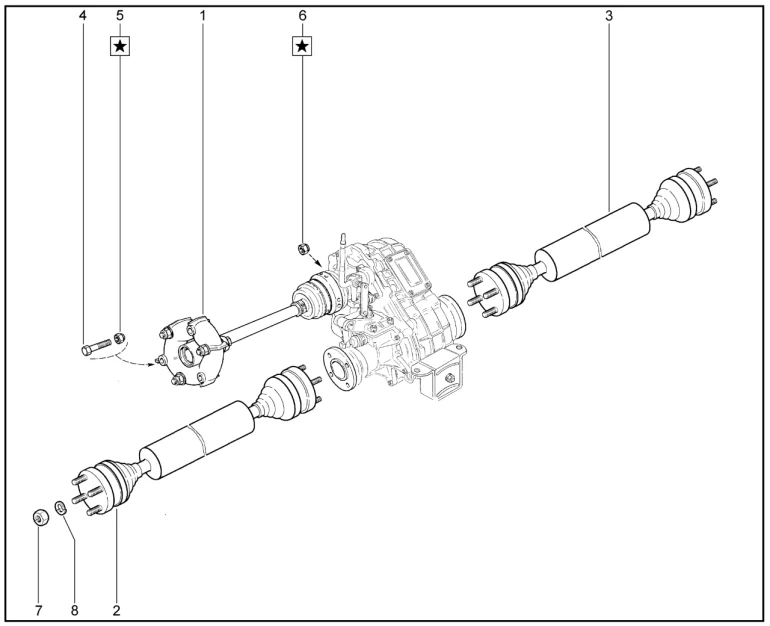 Привод раздаточной коробки и мостов
