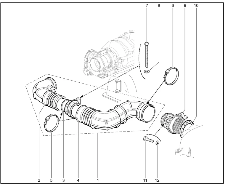 Шланг впускной трубы (дв.1,7л. - P3N)