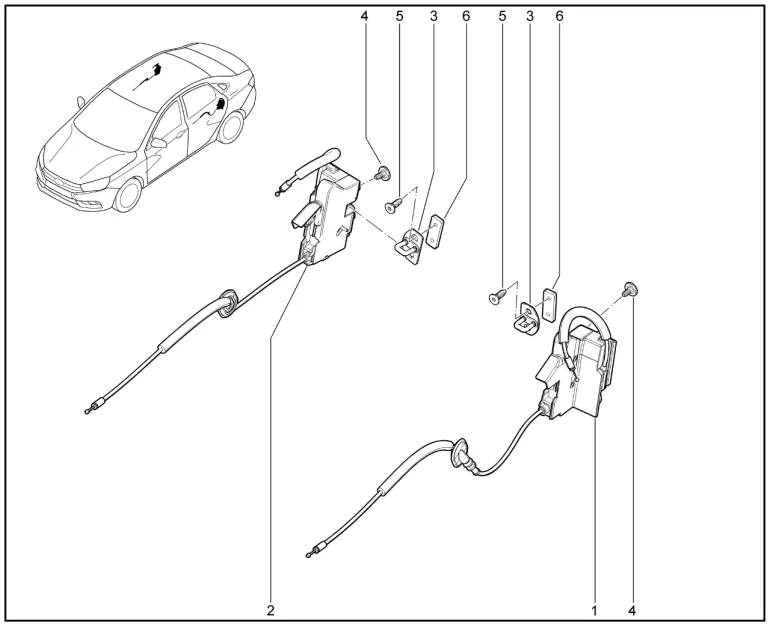 Замки дверей задних