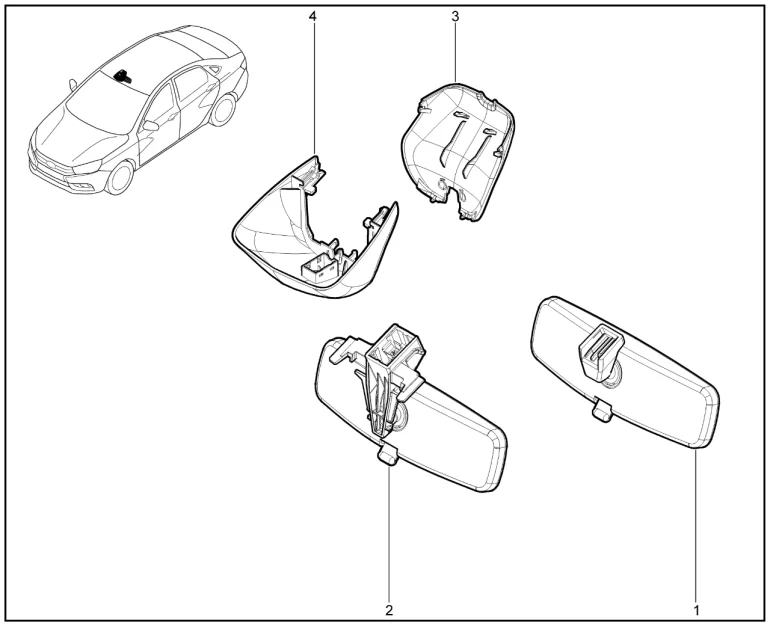Зеркало заднего вида внутреннее