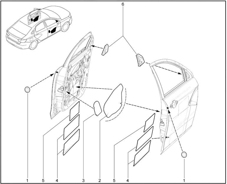 Заглушки передних дверей