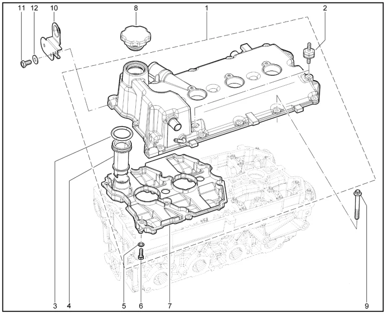 Крышка головки блока цилиндров (P4M + КПП автомат.)