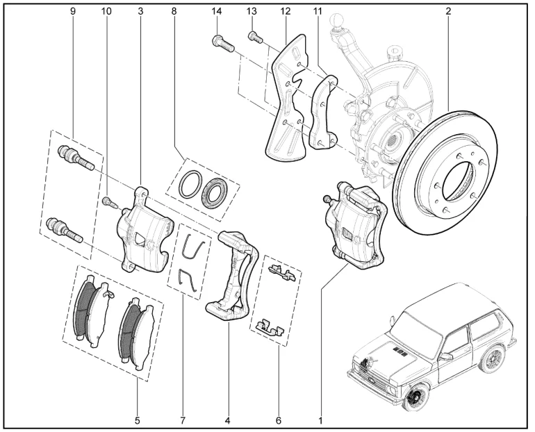 Тормоз передний (Sport)