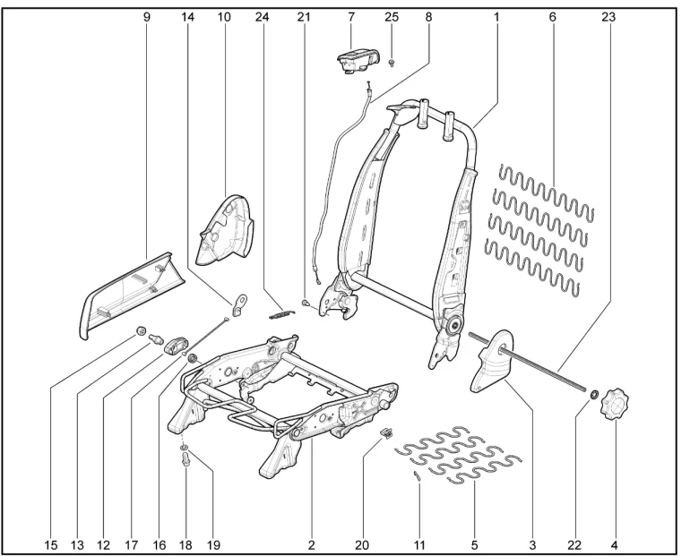 Каркас сиденья пассажира (М6.2)