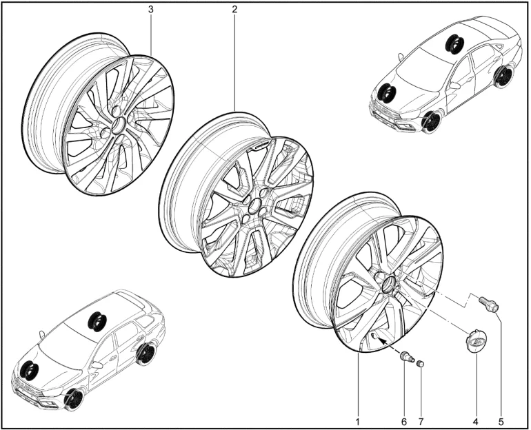 Диск колеса (литой) 16", 17" (FL)