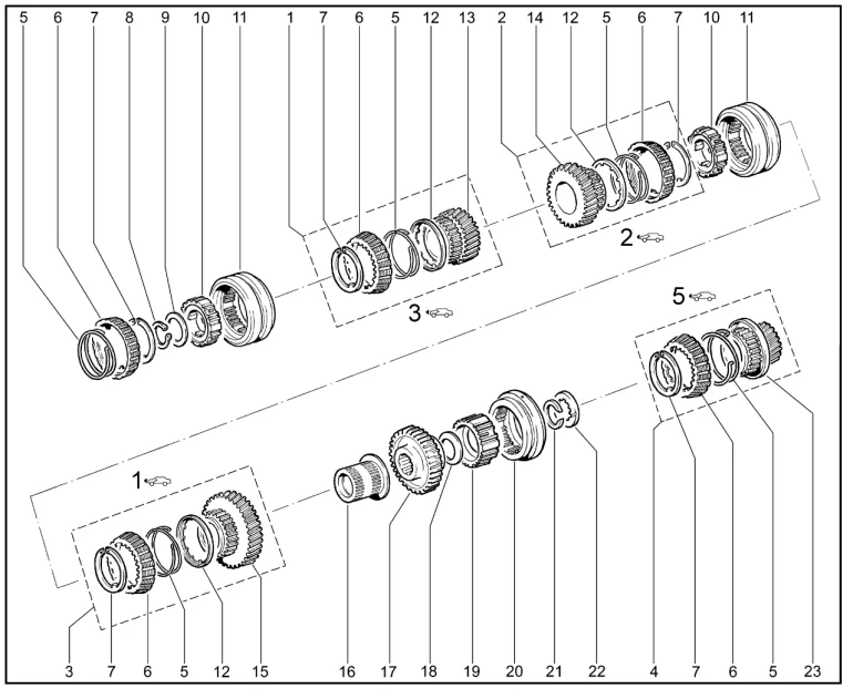 Шестерни коробки передач