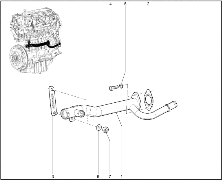 Труба подводящая насоса водяного (дв. 16 кл. 1,8 л)