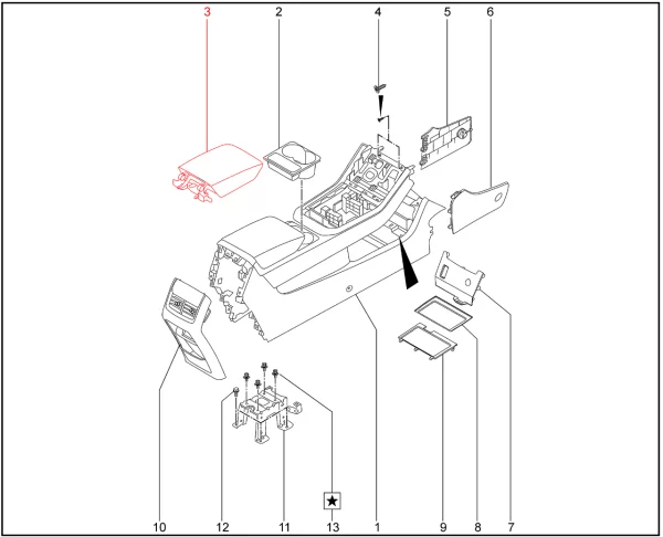 Подлокотник центральный для XCITE X-Cross 8, Chery Tiggo 8 Pro