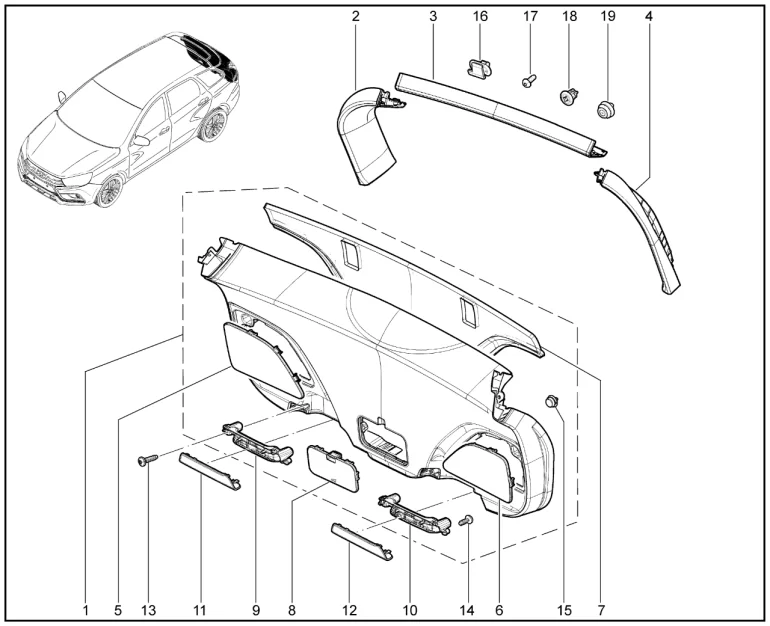 Обивка двери задка (универсал)