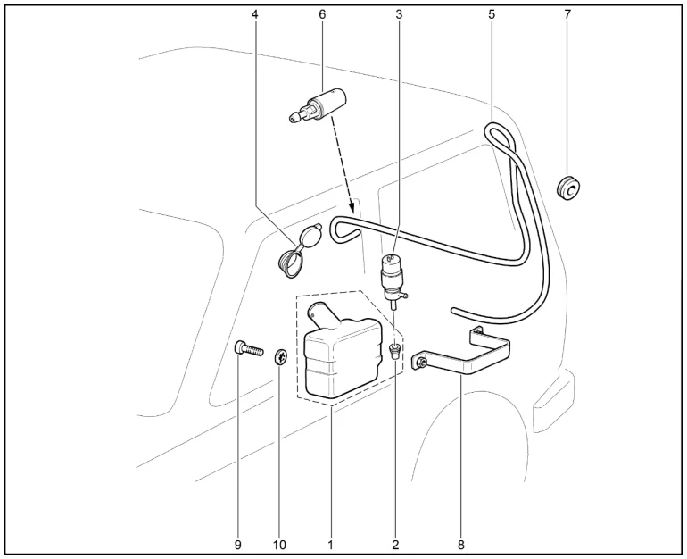 Омыватель стекла двери задка