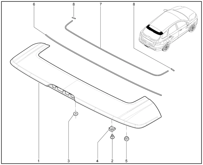 Спойлер в сборе (Кросс, универсал)