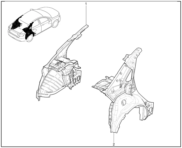 Панели боковины задние внутренние (седан)