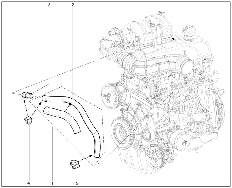 Шланг вытяжной вентиляции (дв.1,7л. - P3N)