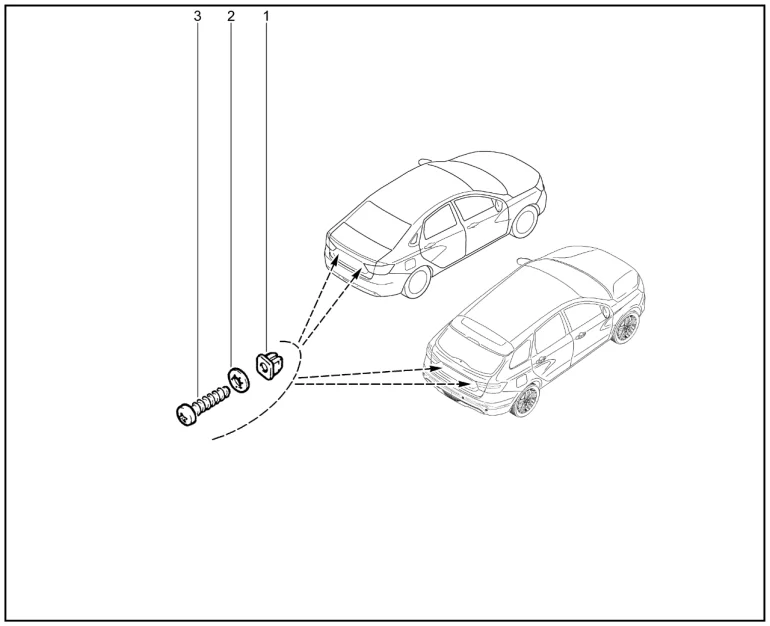 Комплект крепления номерного знака