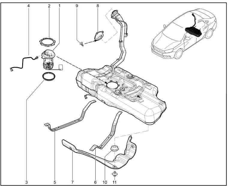 Бак топливный (деталировка)